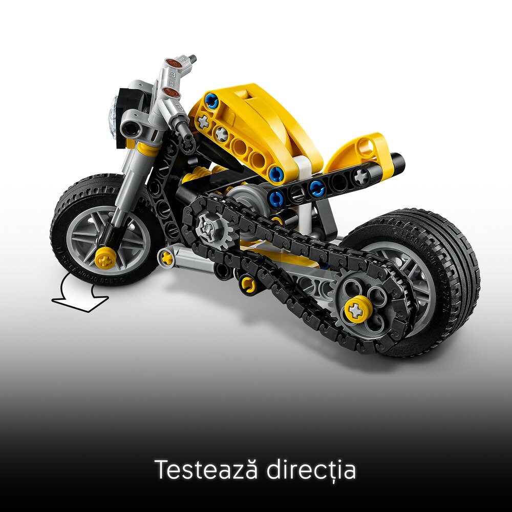 LEGO Technic: Motocicleta galbena 42225, 7 ani+, 151 piese