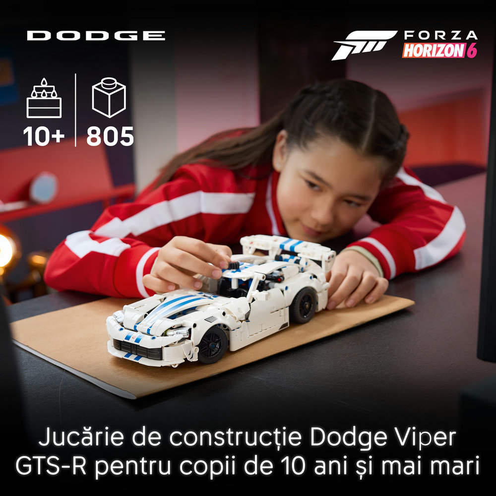LEGO Technic: Masina sport Dodge Viper GTS-R 42234, 10 ani+, 805 piese