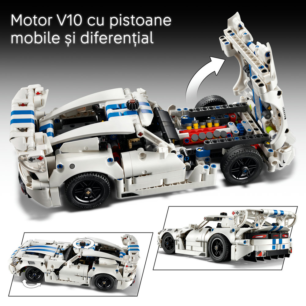 LEGO Technic: Masina sport Dodge Viper GTS-R 42234, 10 ani+, 805 piese