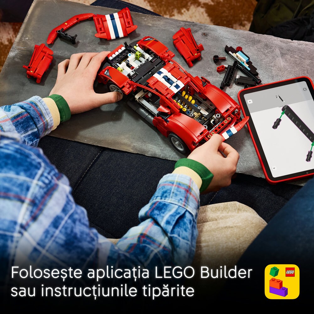 LEGO Technic: Masina Ferrari 488 Pista 42235, 9 ani+, 882 piese