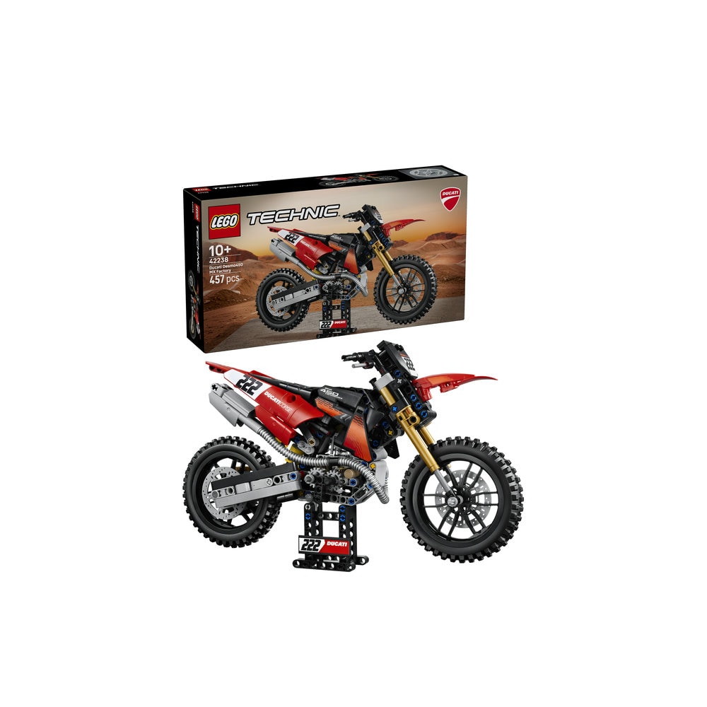 LEGO Technic: Motocicleta Ducati Desmo450 MX versiunea de uzina 42238, 10 ani+, 457 piese