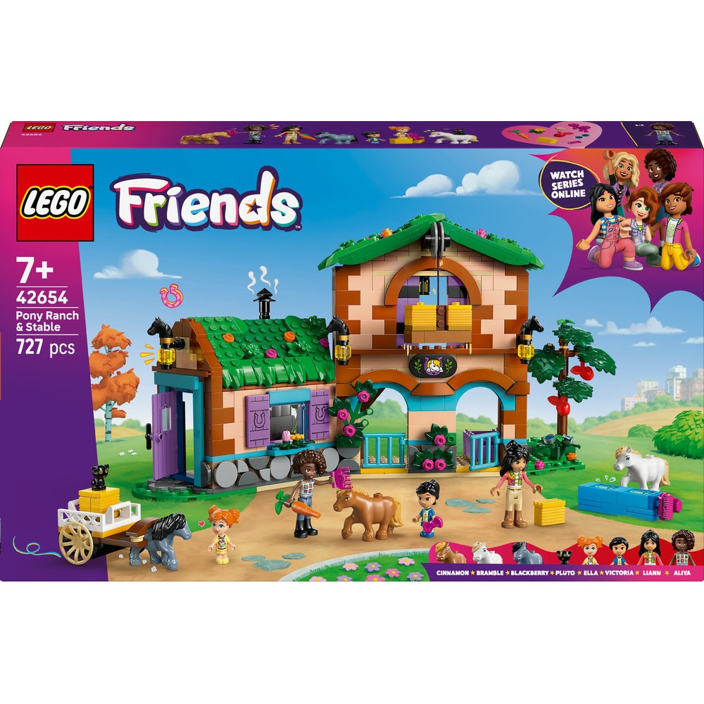 LEGO Friends: Ferma si grajd pentru ponei 42654, 7 ani+, 727 piese