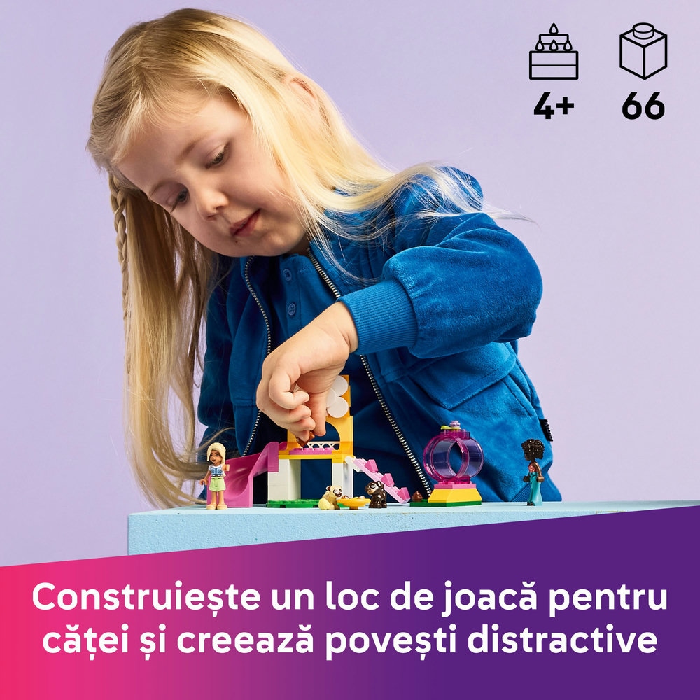 LEGO Friends: Loc de joaca pentru catelusi 42665, 4 ani+, 66 piese