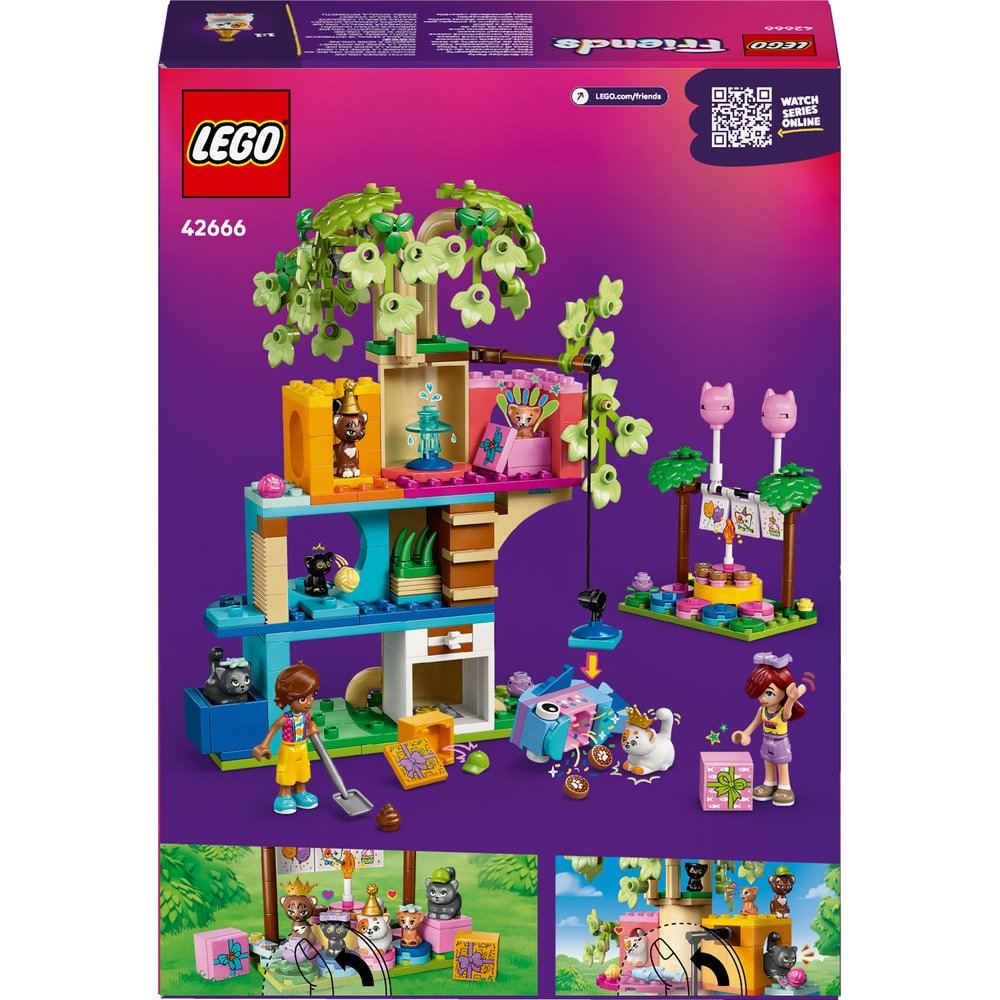 LEGO Friends: Petrecere de ziua de nastere a pisicii si casuta in copac 42666, 6 ani+, 321 piese