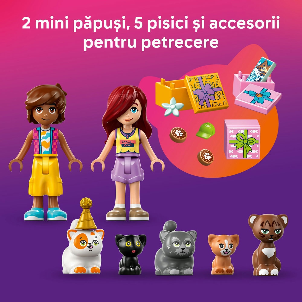 LEGO Friends: Petrecere de ziua de nastere a pisicii si casuta in copac 42666, 6 ani+, 321 piese