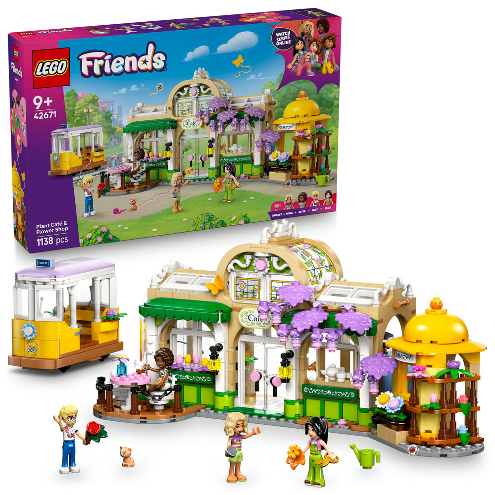 LEGO Friends: Cafenea cu multe plante si florarie 42671, 9 ani+, 1138 piese
