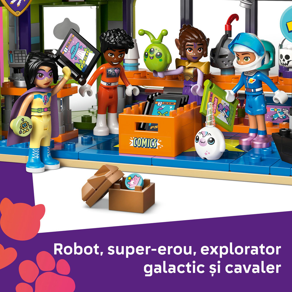 LEGO Friends: Magazin de benzi desenate si jocuri 42674, 9 ani+, 1005 piese