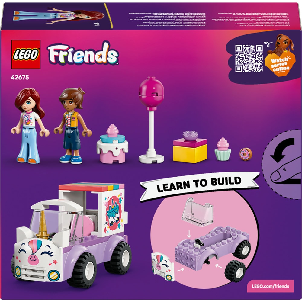 LEGO Friends: Masina-unicorn pentru livrare de torturi 42675, 4 ani+, 67 piese