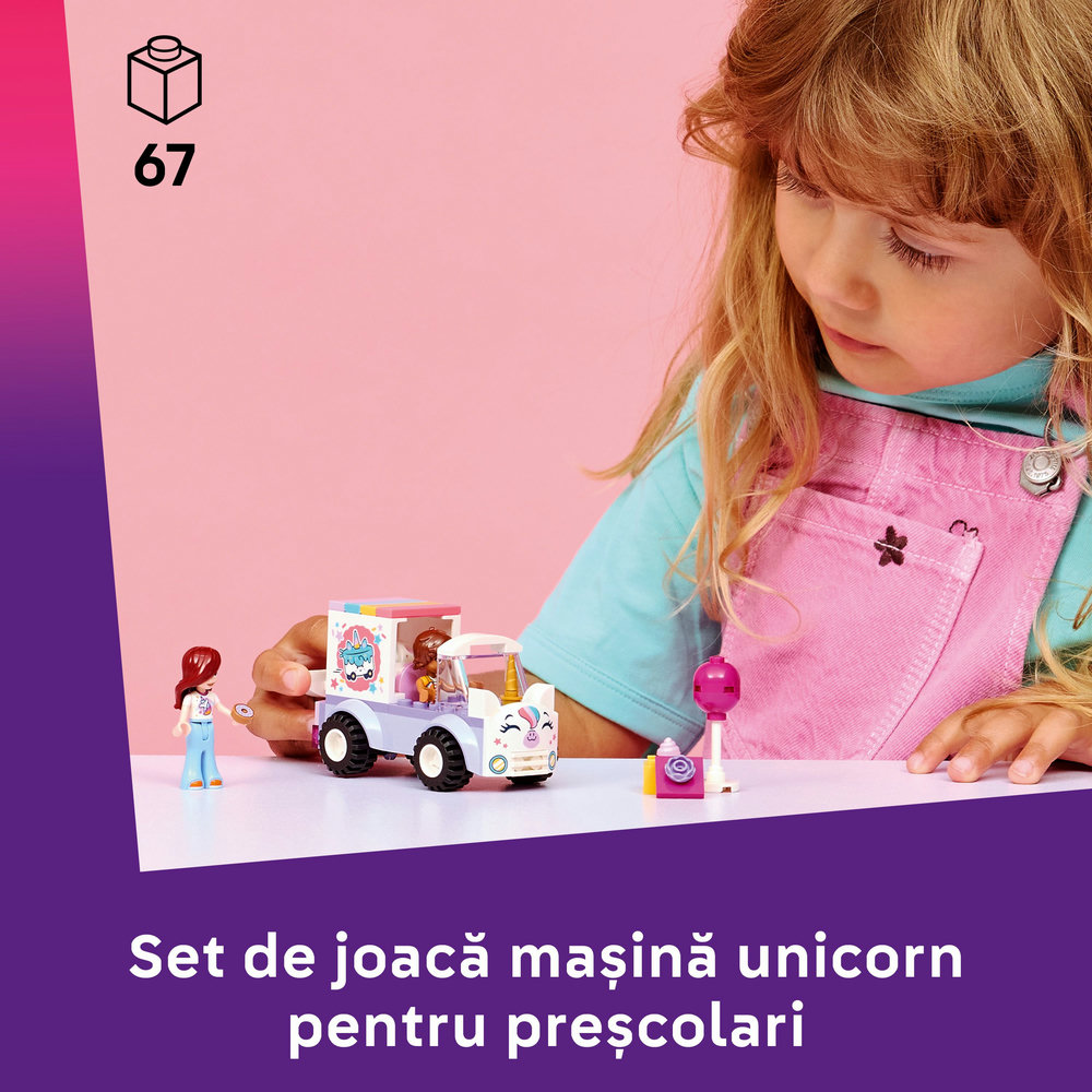 LEGO Friends: Masina-unicorn pentru livrare de torturi 42675, 4 ani+, 67 piese