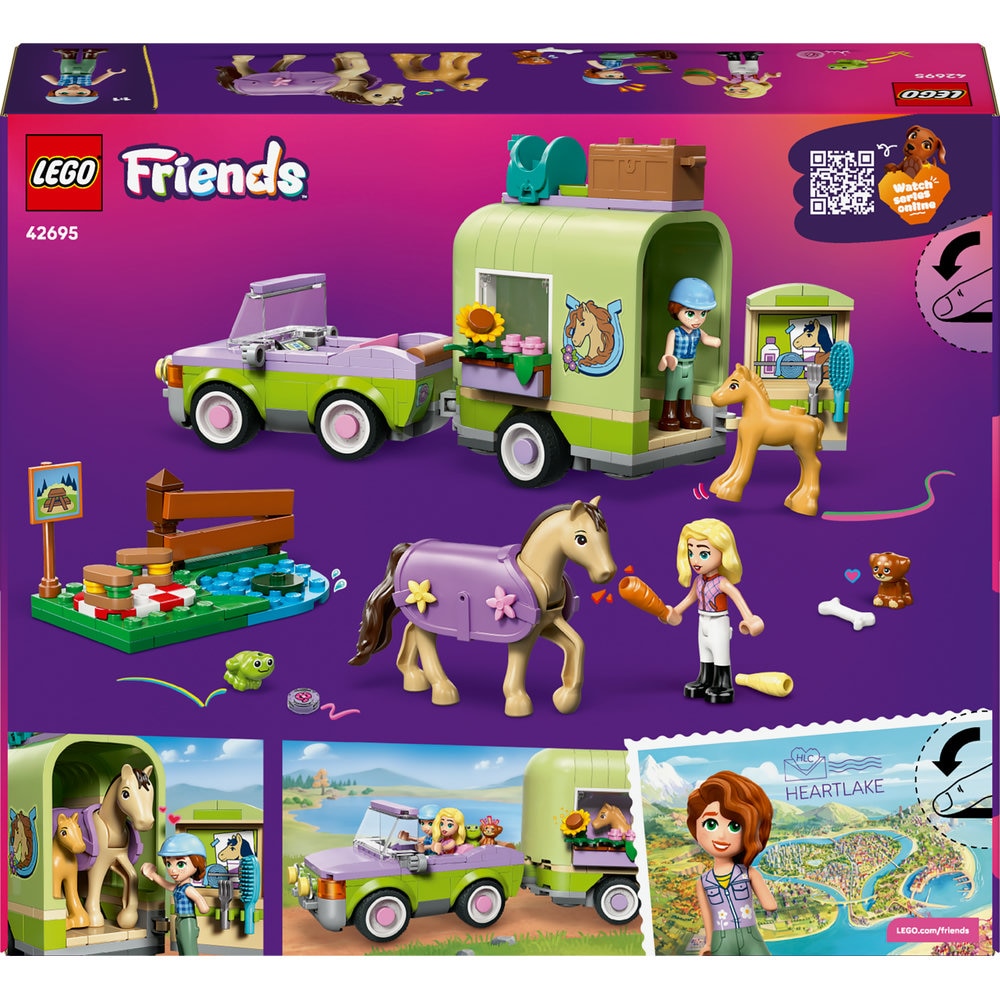 LEGO Friends: Remorca pentru cal si manz 42695, 7 ani+, 279 piese