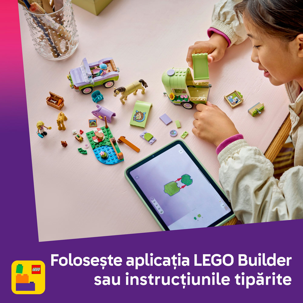 LEGO Friends: Remorca pentru cal si manz 42695, 7 ani+, 279 piese