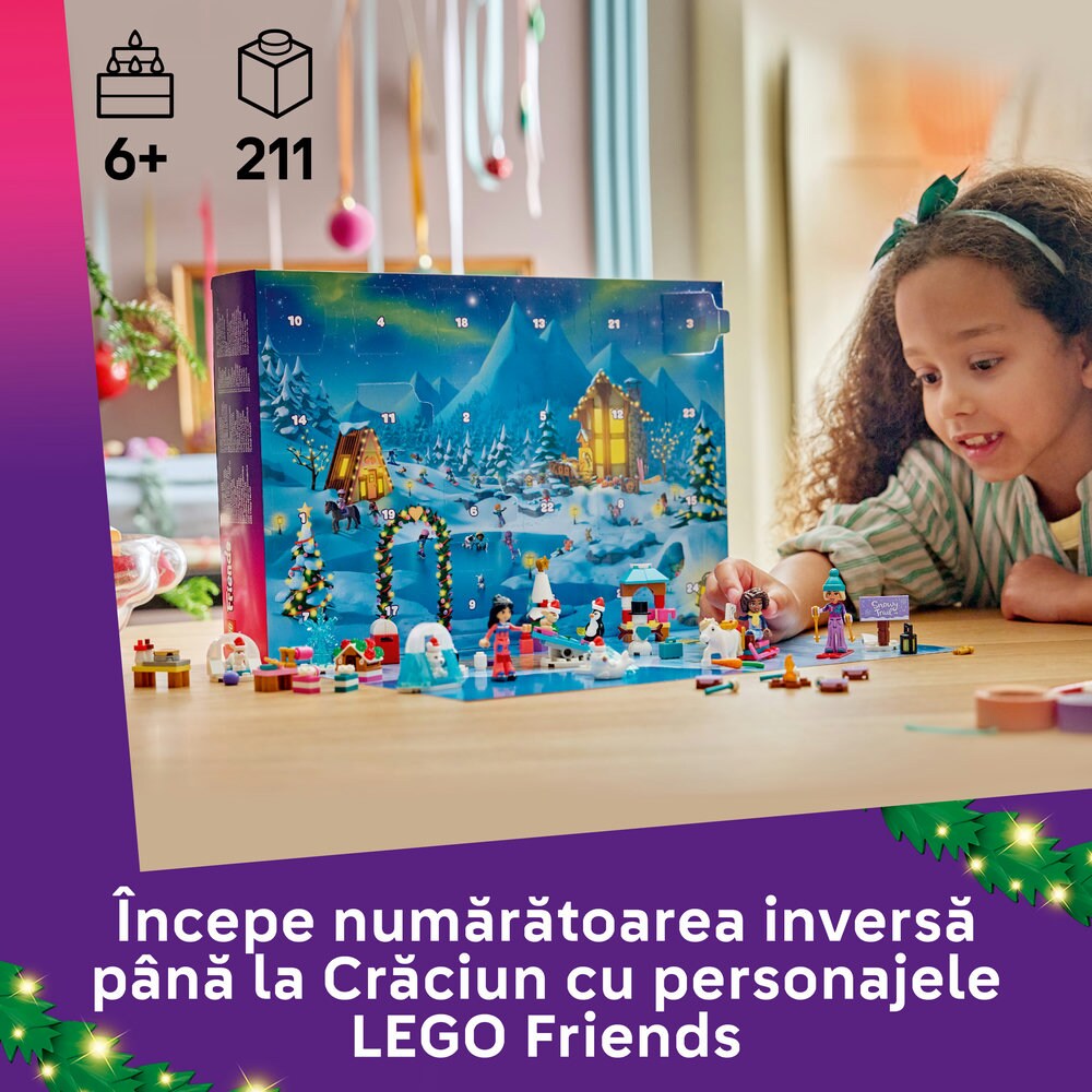 LEGO Friends: Calendar de advent 2026 42698, 6 ani+, 211 piese