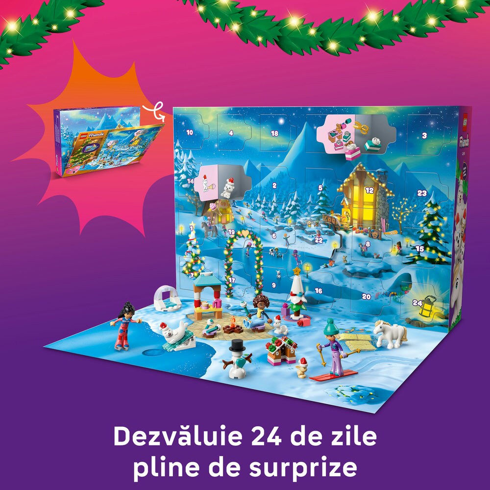 LEGO Friends: Calendar de advent 2026 42698, 6 ani+, 211 piese