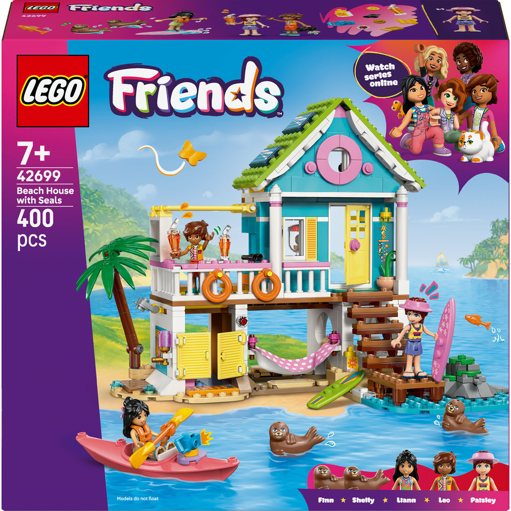 LEGO Friends: Casa pe plaja cu foci 42699, 7 ani+, 400 piese
