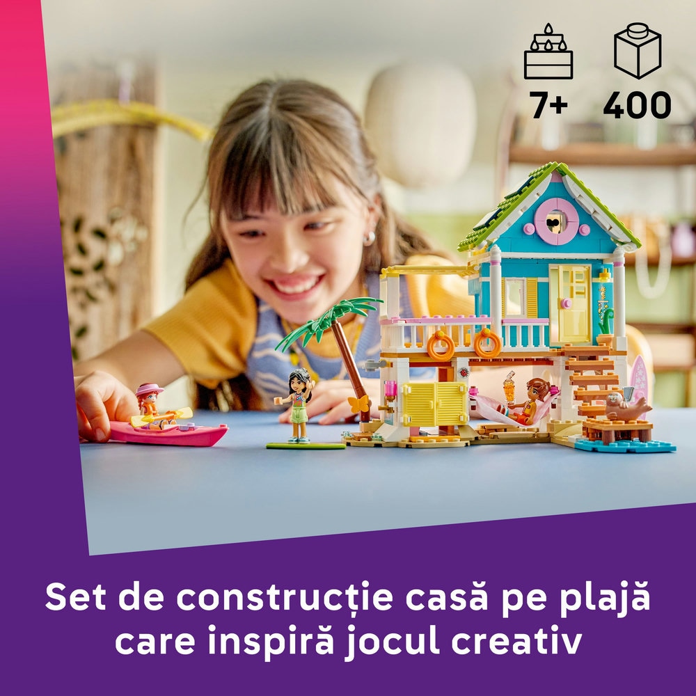 LEGO Friends: Casa pe plaja cu foci 42699, 7 ani+, 400 piese