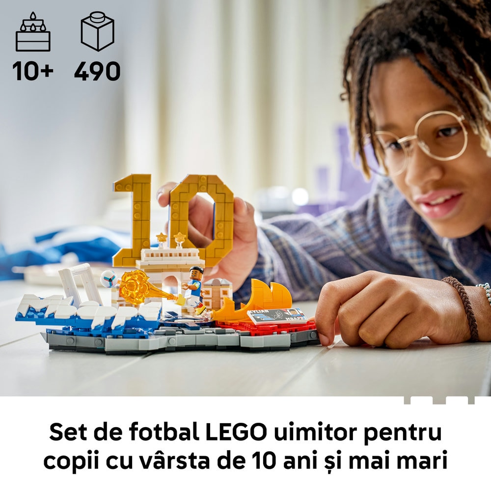 LEGO Editions: Kylian Mbappe  Momente importante din fotbal 43013, 10 ani+, 490 piese