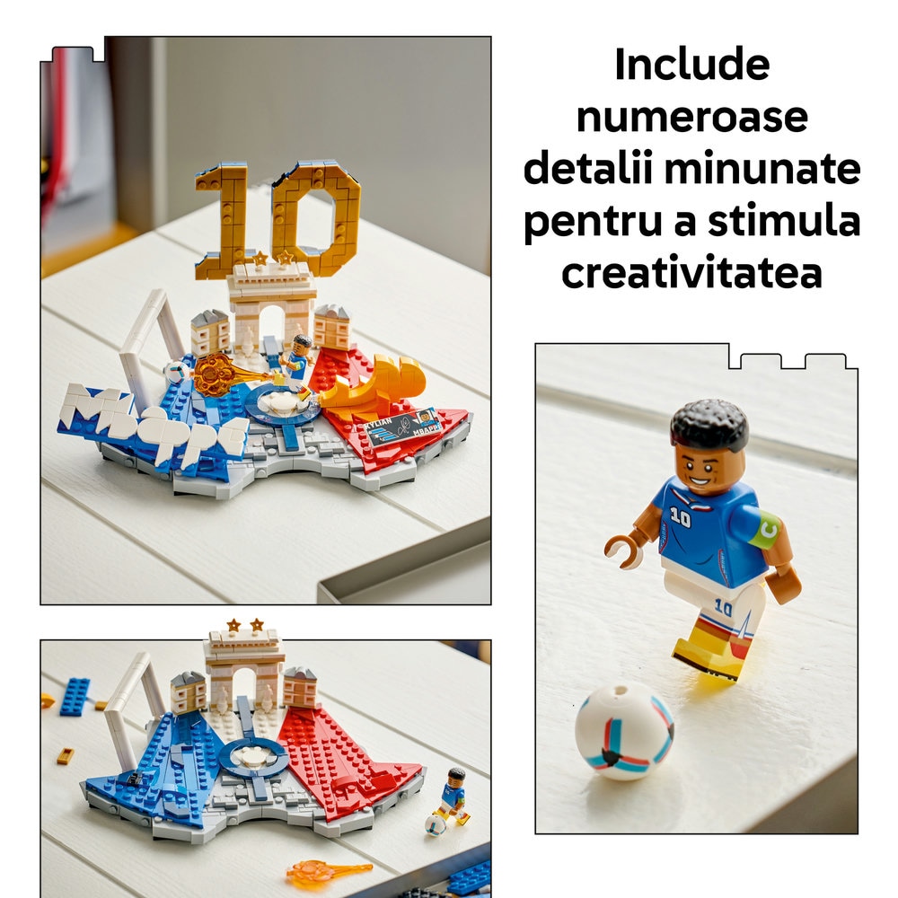 LEGO Editions: Kylian Mbappe  Momente importante din fotbal 43013, 10 ani+, 490 piese