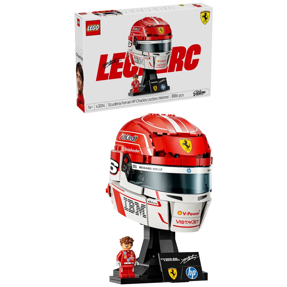 LEGO Editions: Casca lui Charles Leclerc Scuderia Ferrari HP 43014, 14 ani+, 886 piese
