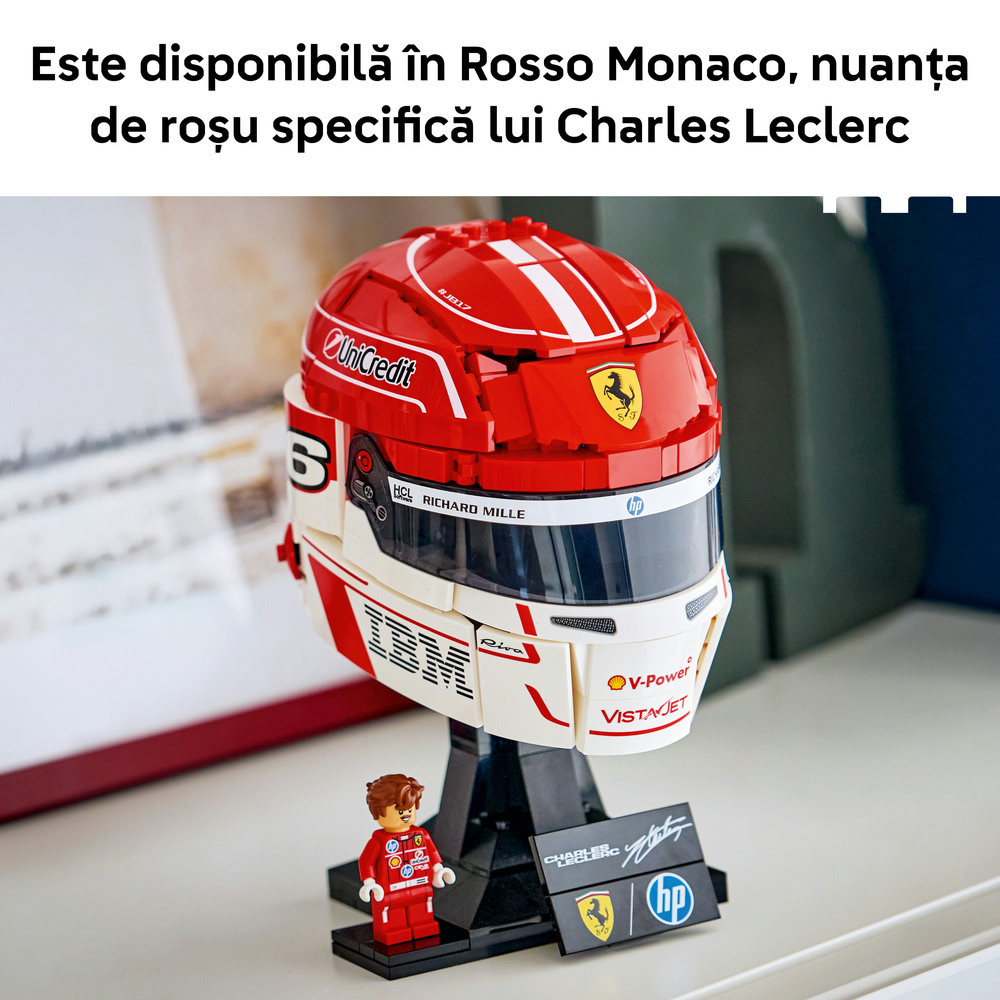 LEGO Editions: Casca lui Charles Leclerc Scuderia Ferrari HP 43014, 14 ani+, 886 piese