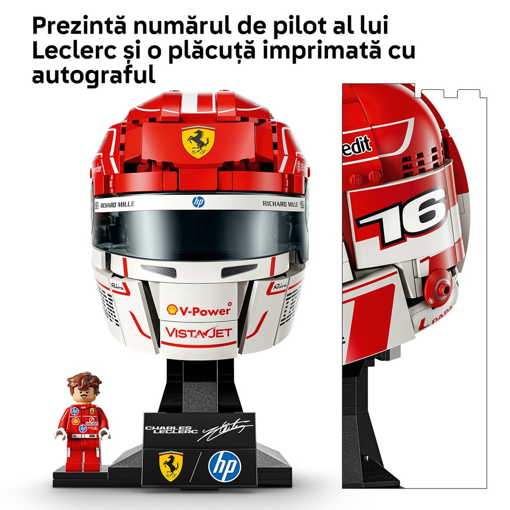 LEGO Editions: Casca lui Charles Leclerc Scuderia Ferrari HP 43014, 14 ani+, 886 piese