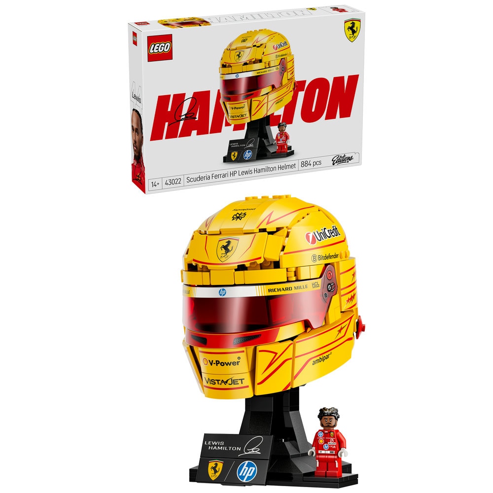 LEGO Editions: Casca lui Lewis Hamilton Scuderia Ferrari HP 43022, 14 ani+, 884 piese