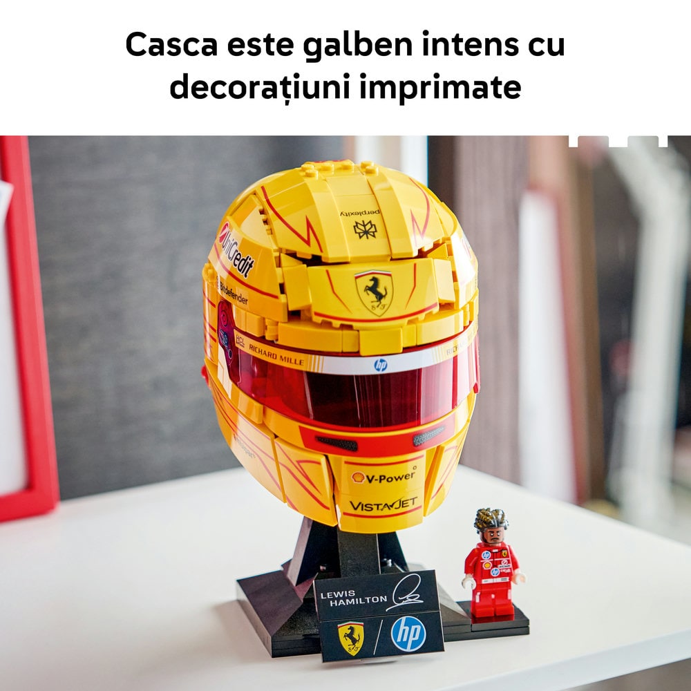 LEGO Editions: Casca lui Lewis Hamilton Scuderia Ferrari HP 43022, 14 ani+, 884 piese