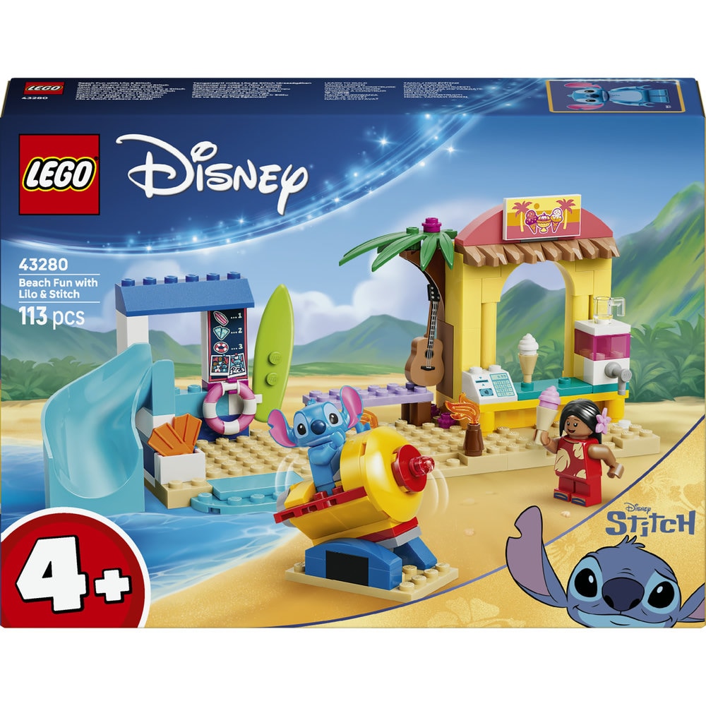 LEGO Disney: Classic - Distractie pe plaja cu Lilo si Stitch 43280, 4 ani+, 113 piese
