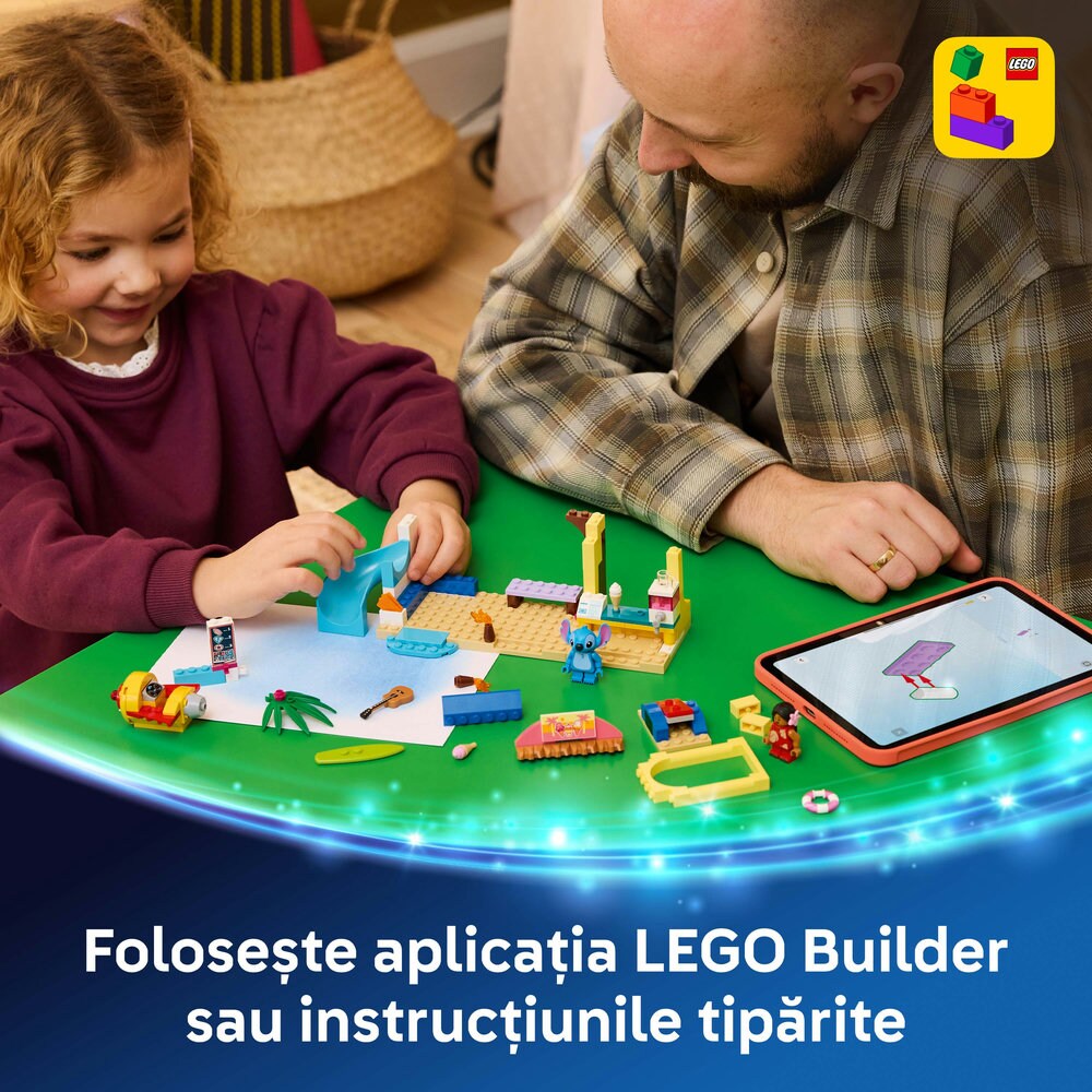 LEGO Disney: Classic - Distractie pe plaja cu Lilo si Stitch 43280, 4 ani+, 113 piese