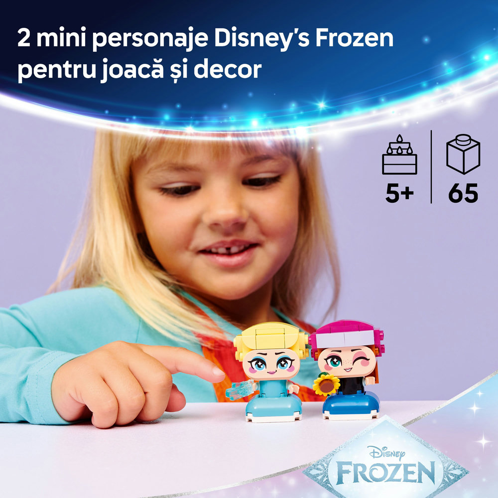 LEGO Disney Princess: Miniprintesele Anna si Elsa 43284, 5 ani+, 65 piese
