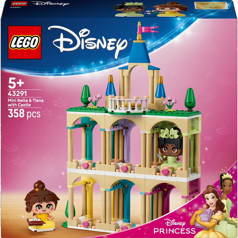 LEGO Disney Princess: Miniprintesele Belle si Tiana la castel 43291, 5 ani+, 358 piese