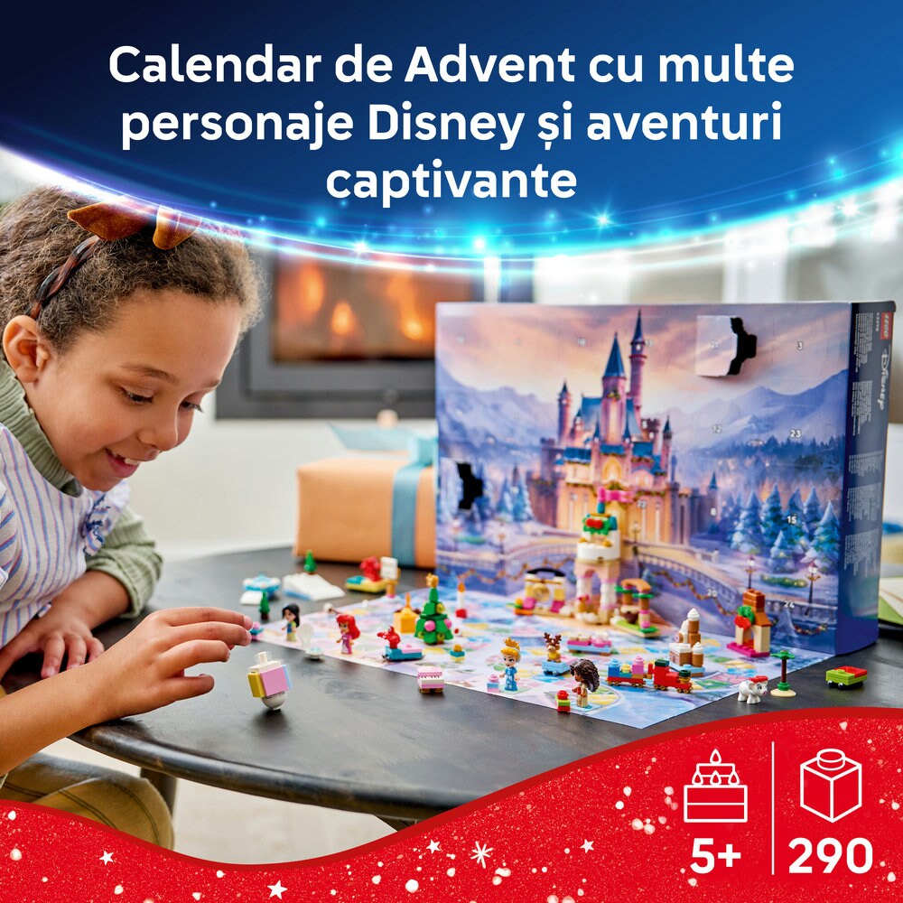 LEGO Disney Princess: Calendar de advent 2026 43298, 5 ani+, 290 piese