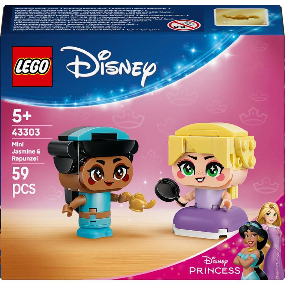 LEGO Disney Princess: Miniprintesele Jasmine si Rapunzel 43303, 5 ani+, 59 piese