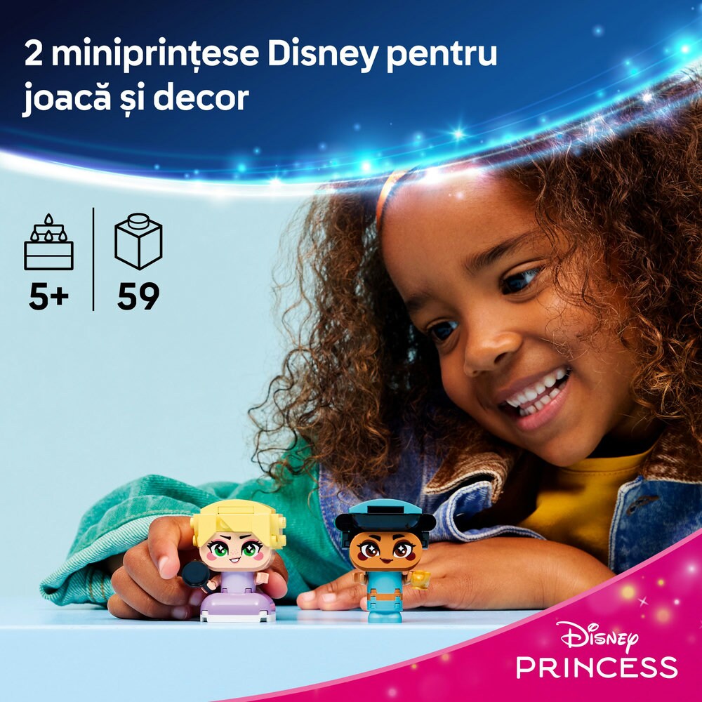 LEGO Disney Princess: Miniprintesele Jasmine si Rapunzel 43303, 5 ani+, 59 piese