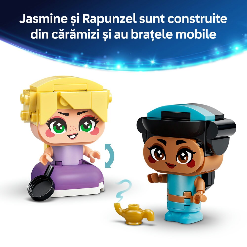 LEGO Disney Princess: Miniprintesele Jasmine si Rapunzel 43303, 5 ani+, 59 piese