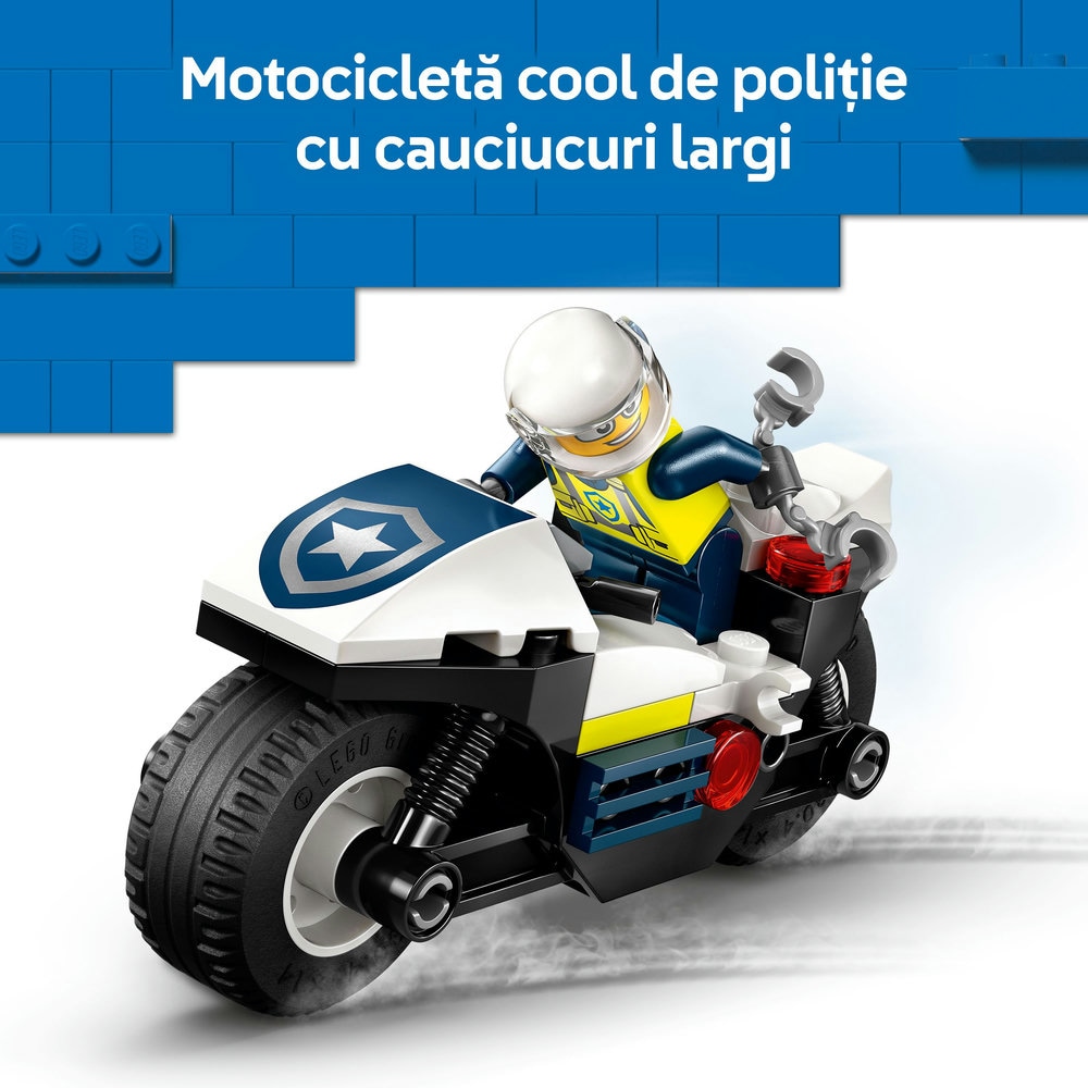 LEGO City: Urmarire cu motocicleta de politie 60455, 4 ani+, 65 piese