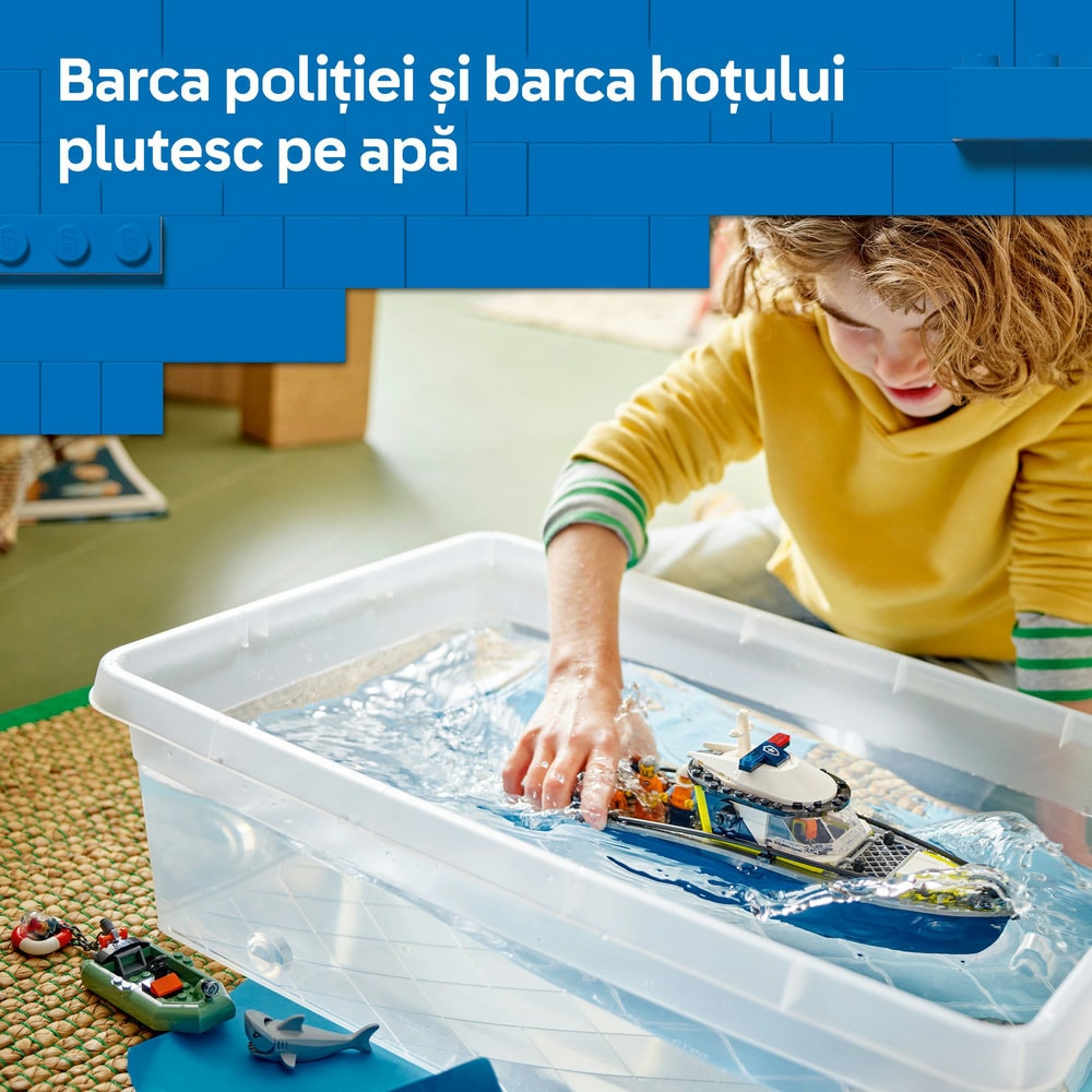 LEGO City: Urmarire cu barca de politie 60456, 6 ani+, 264 piese