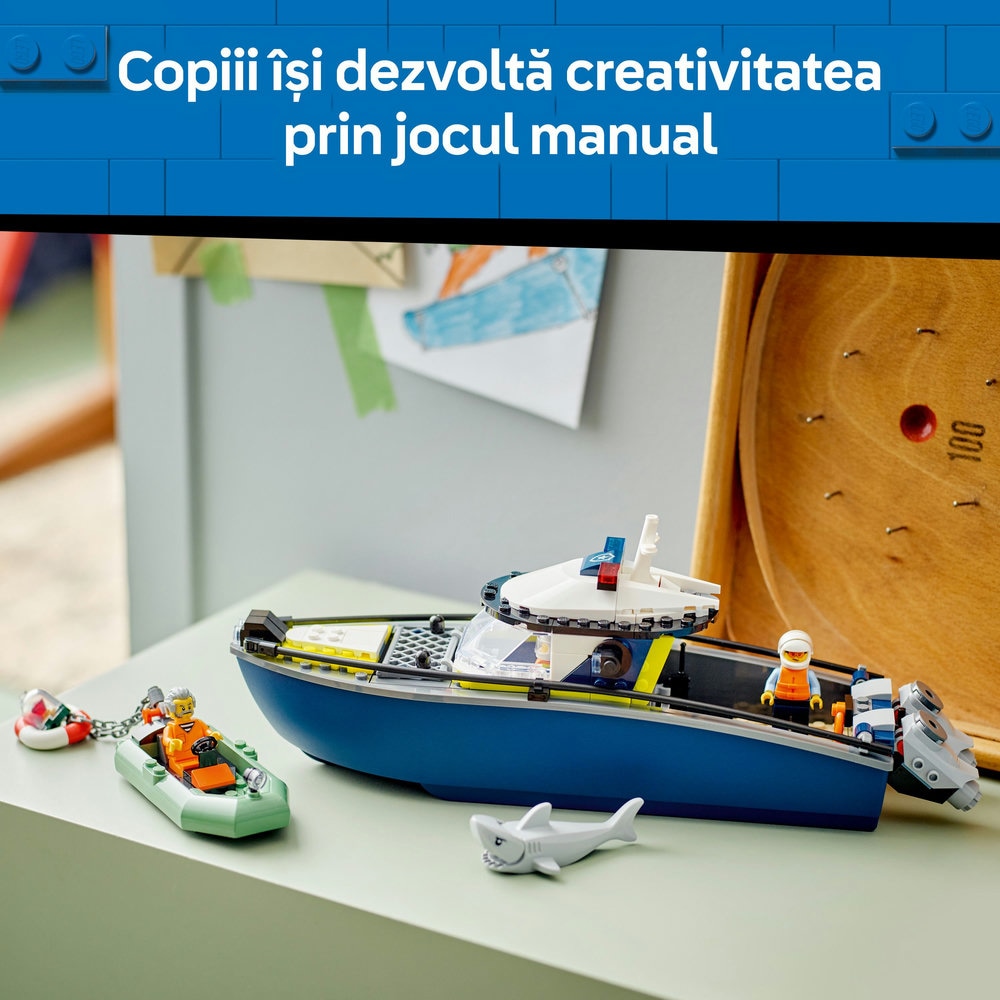 LEGO City: Urmarire cu barca de politie 60456, 6 ani+, 264 piese