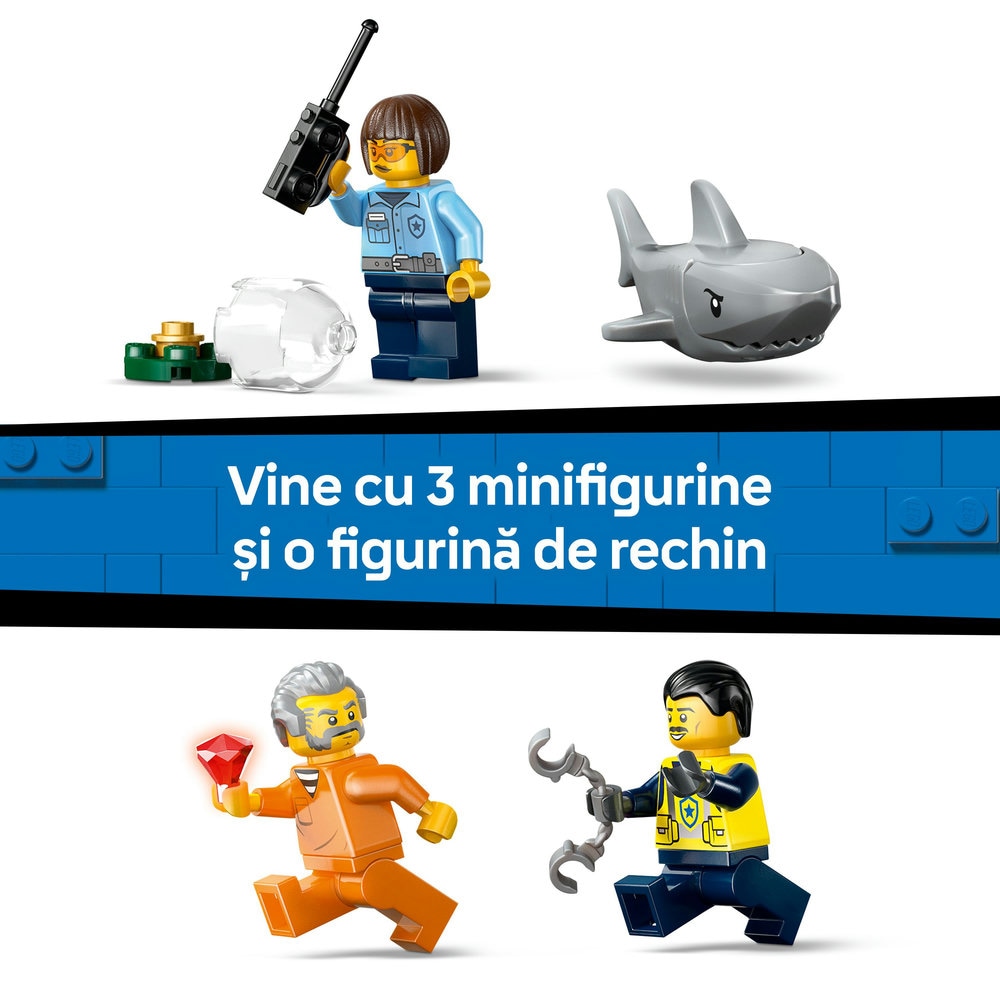 LEGO City: Urmarire cu barca de politie 60456, 6 ani+, 264 piese