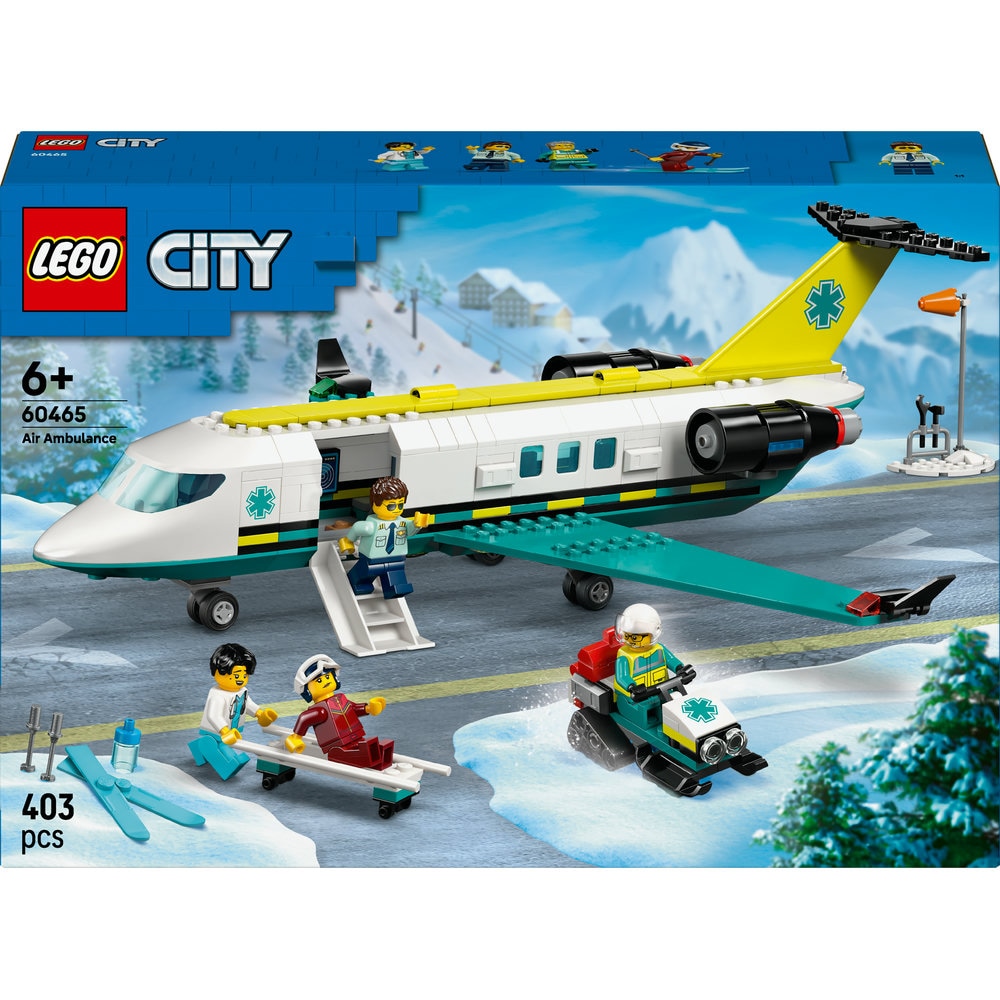 LEGO City: Avion-ambulanta pentru urgente 60465, 6 ani+, 403 piese