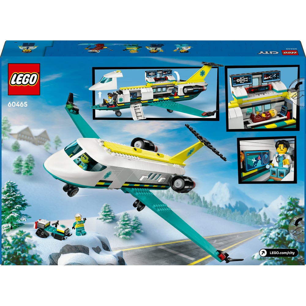 LEGO City: Avion-ambulanta pentru urgente 60465, 6 ani+, 403 piese