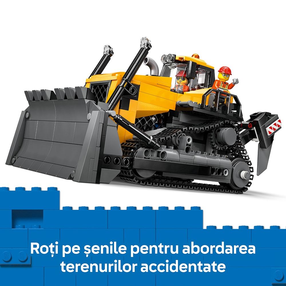 LEGO City: Buldozer galben 60466, 8 ani+, 682 piese