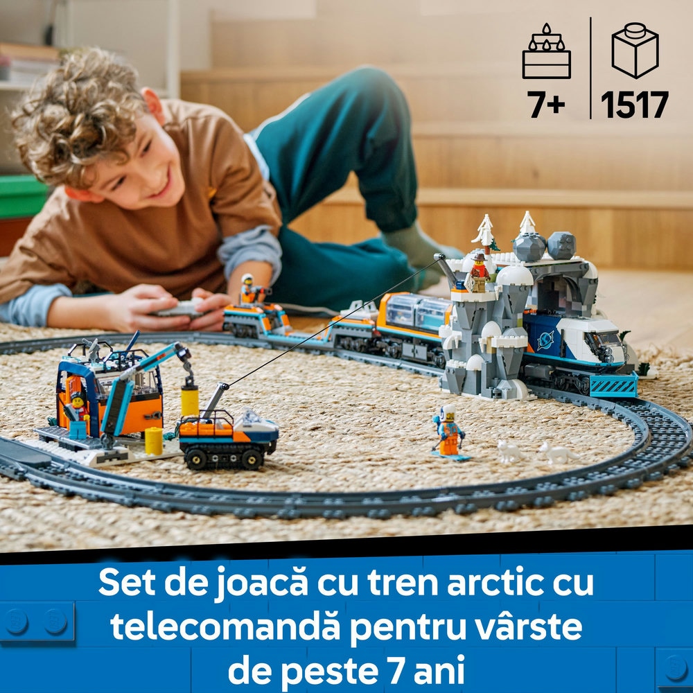 LEGO City: Trenul expres al exploratorilor spre Polul Arctic 60470, 7 ani+, 1517 piese