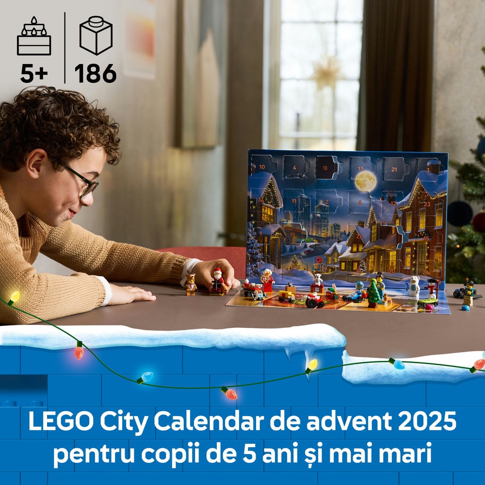 LEGO City: Calendar de advent 2025 60475, 5 ani+, 186 piese
