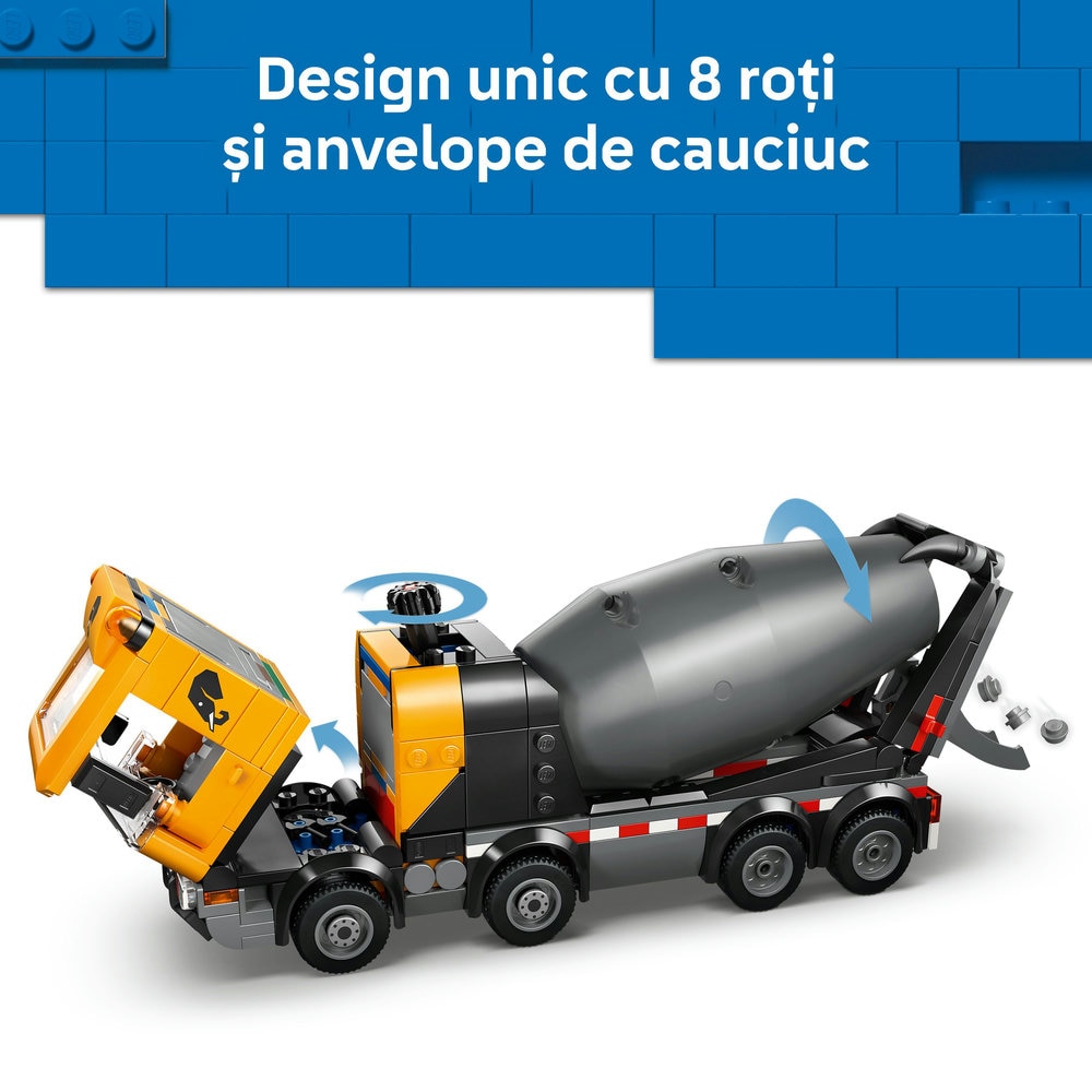 LEGO City: Autobetoniera 60478, 7 ani+, 371 piese