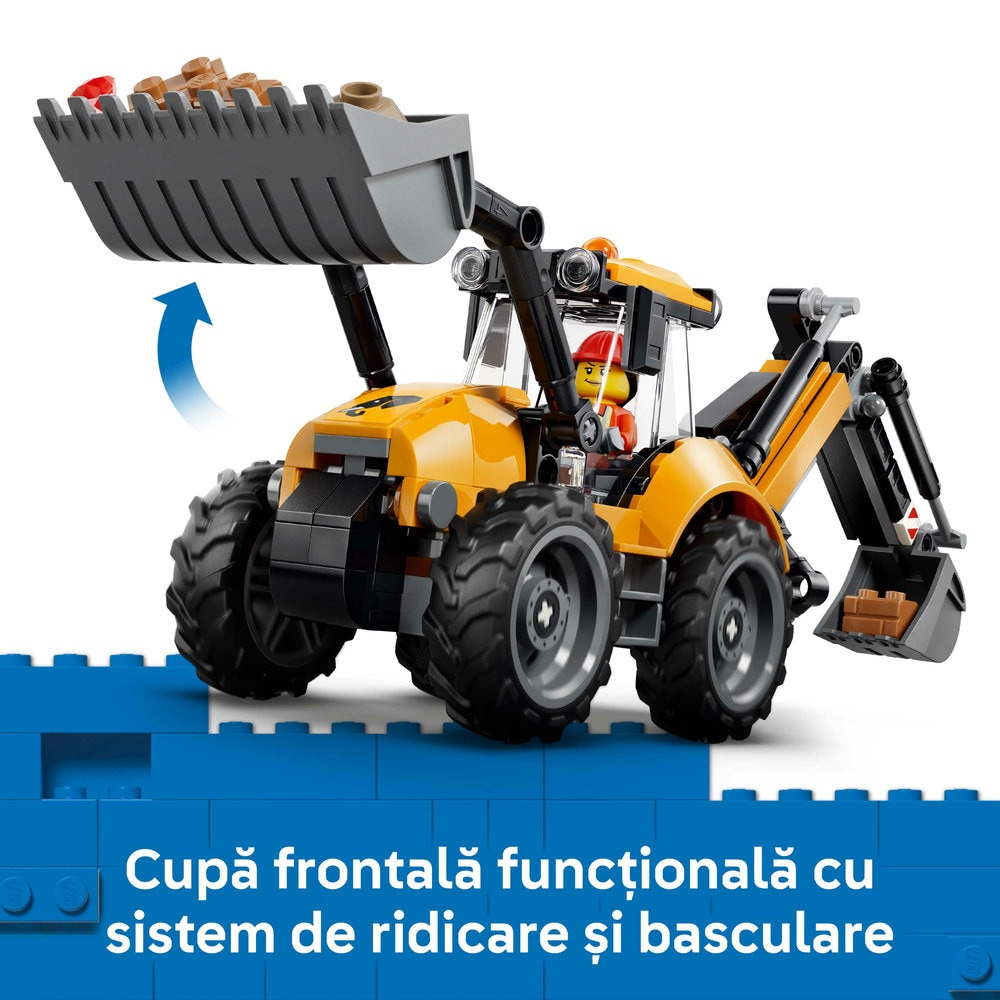 LEGO City: Buldoexcavator galben 60480, 7 ani+, 301 piese