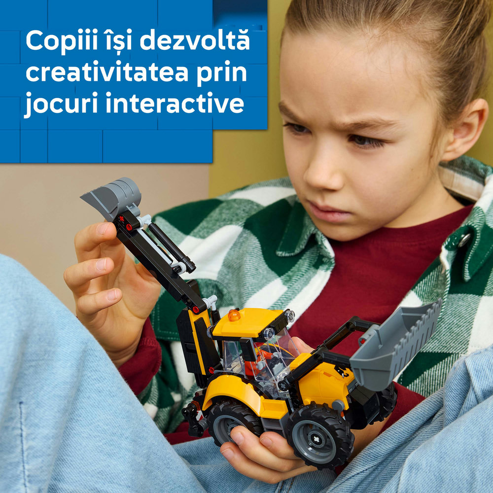 LEGO City: Buldoexcavator galben 60480, 7 ani+, 301 piese