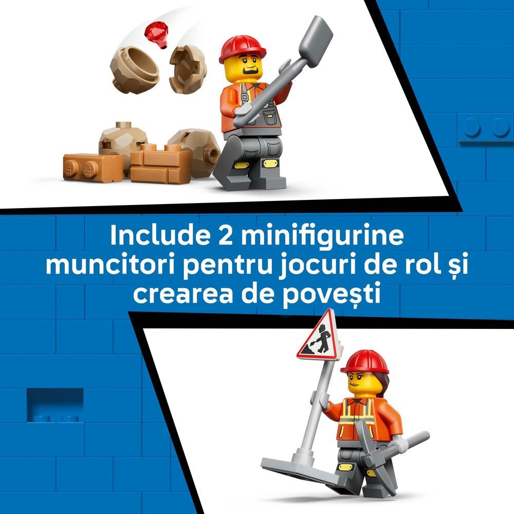 LEGO City: Buldoexcavator galben 60480, 7 ani+, 301 piese