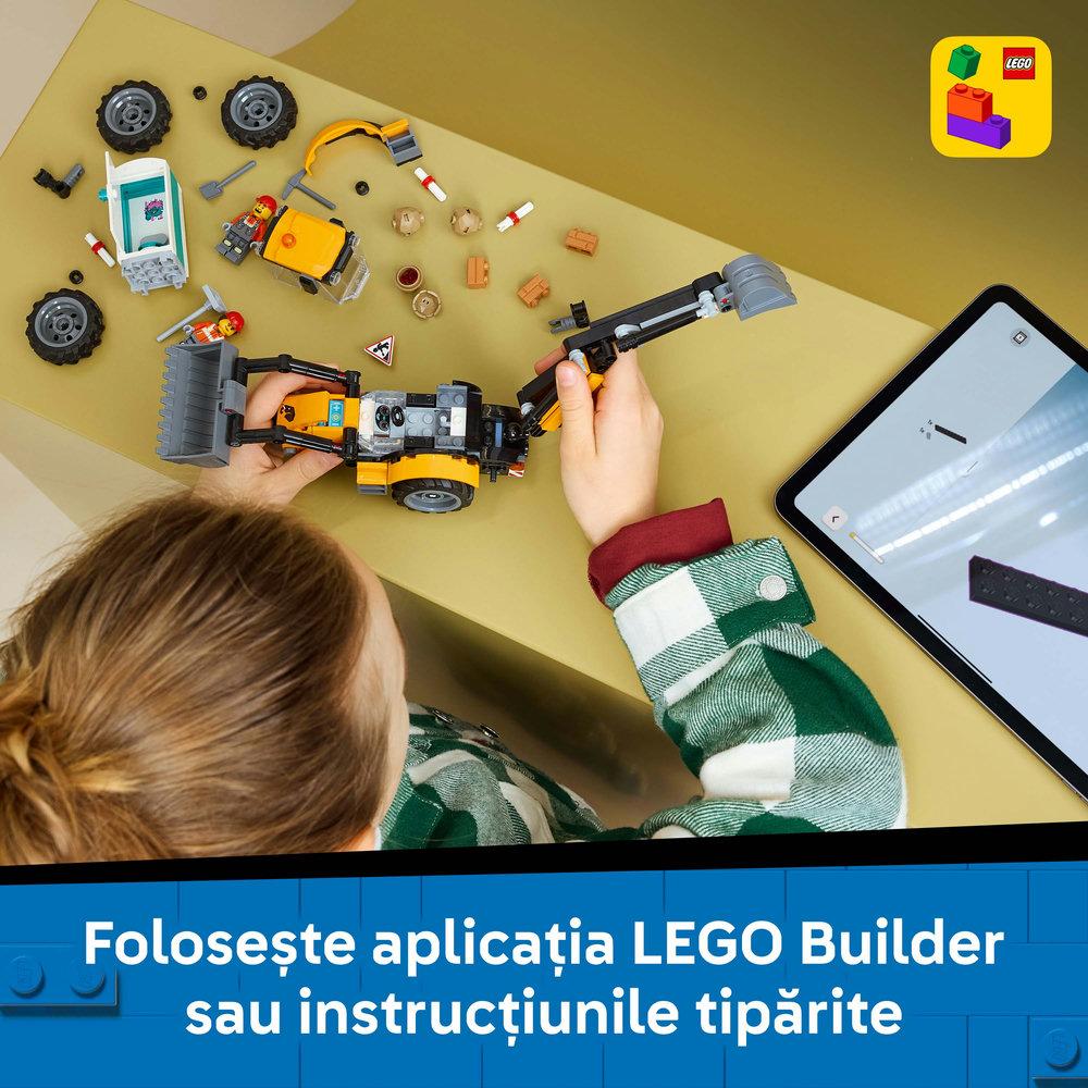 LEGO City: Buldoexcavator galben 60480, 7 ani+, 301 piese
