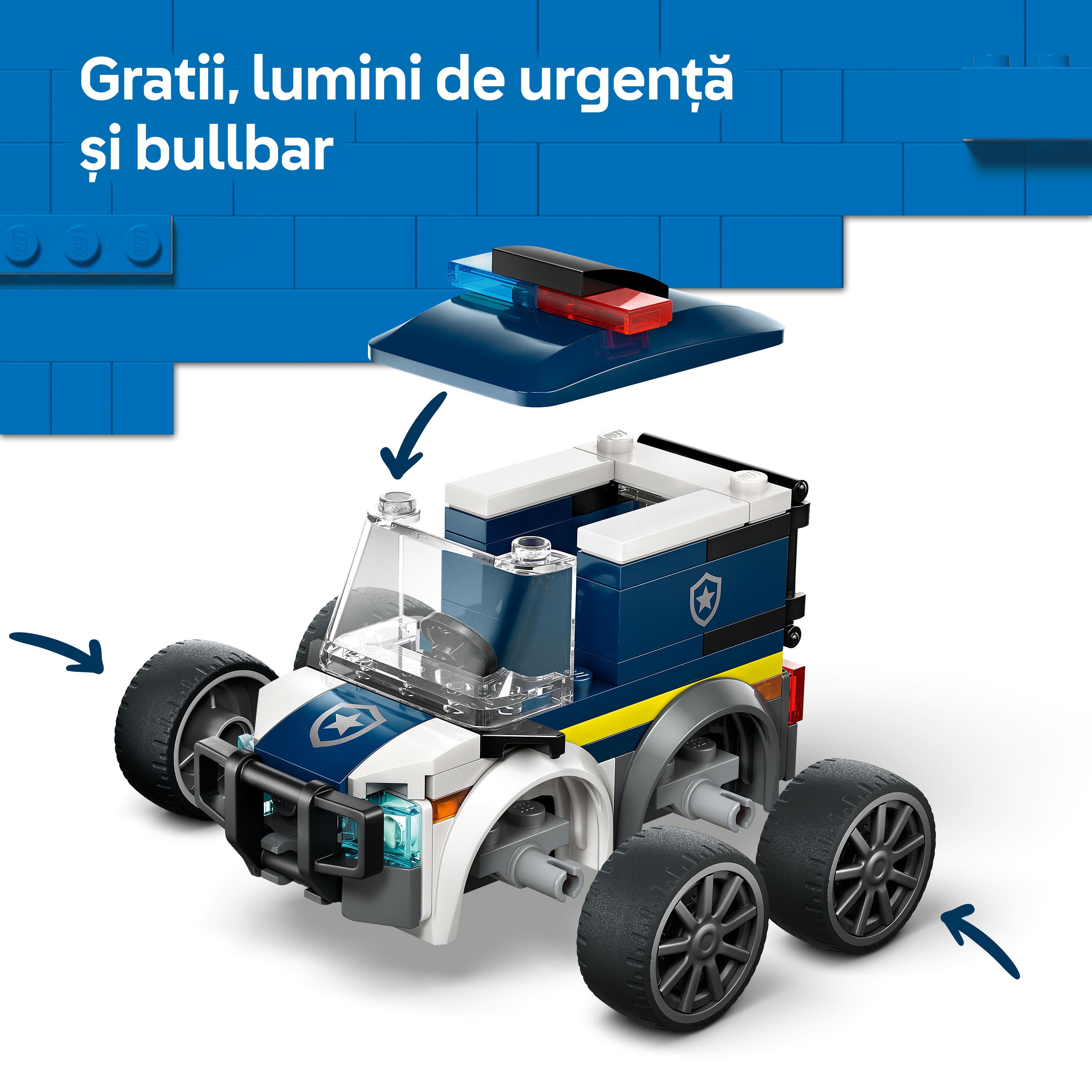 LEGO City: Vehicule - Camioneta de politie 60481, 5 ani+, 71 piese