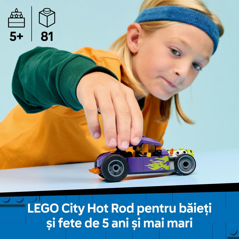 LEGO City: Vehicul hot rod 60485, 5 ani+, 81 piese